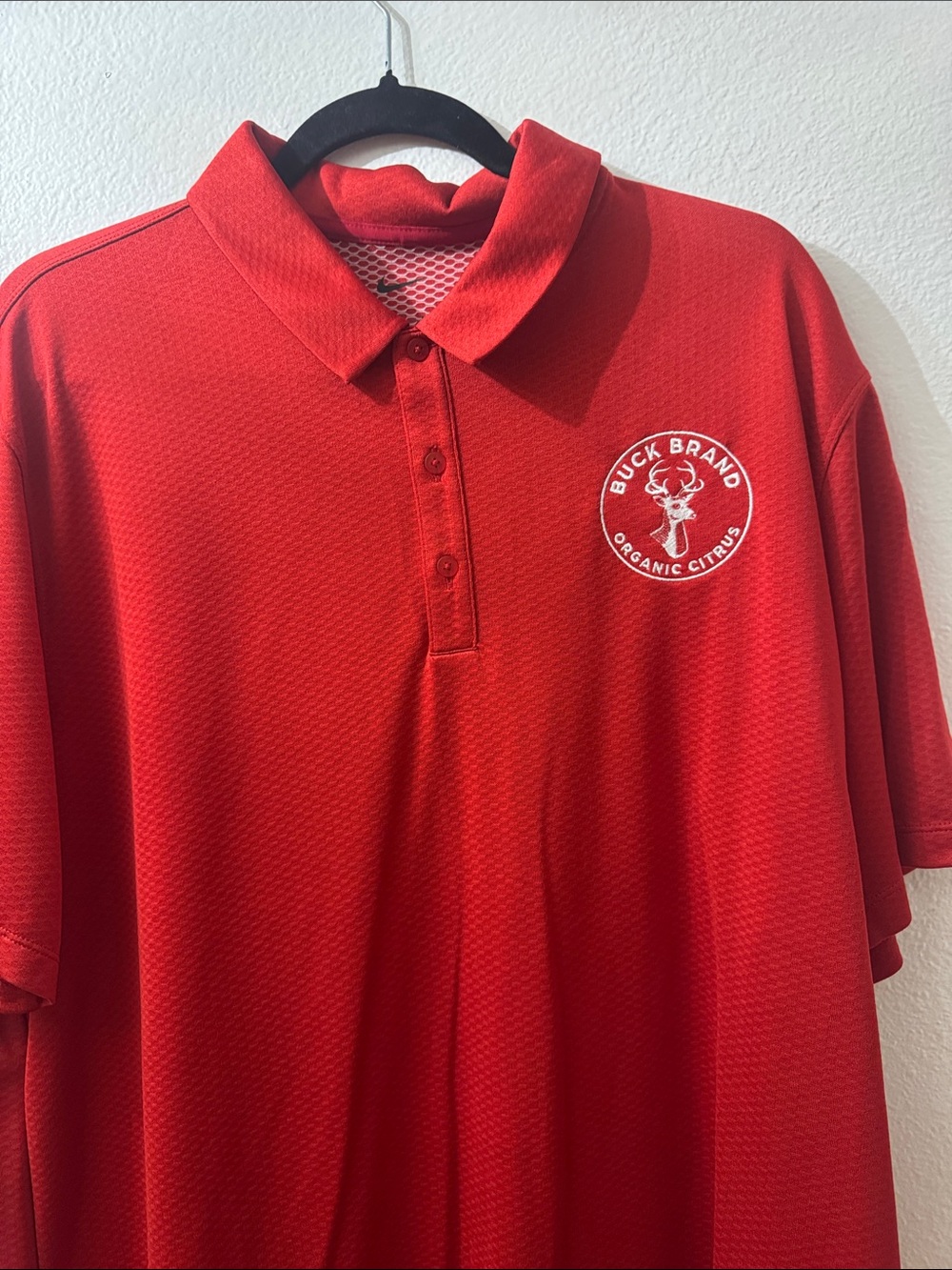 Nike Men's Red Polo with White Embroidered Logo